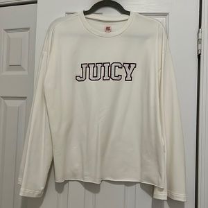 Juicy Couture Relaxed White Logo Long Sleeve Shirt